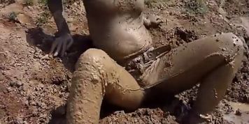 Jeans stuck in mud