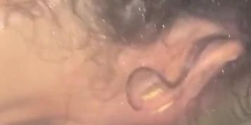 Beautiful baby sis sucking cock in shower 