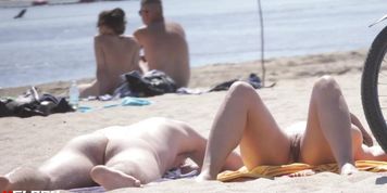 Couple nudist beach