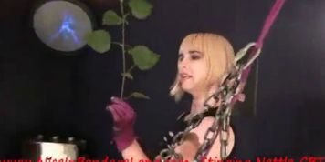 Cock Whipping FemDom Threesome CBT Stinging Nettles EXTREME