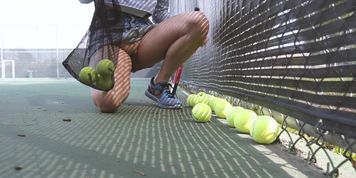 Playing tennis with no panties on.