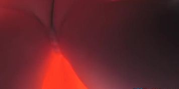 Spectacular upskirt in orange glow