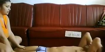 Chubby Cubana with enormous boobs rides her man on webcam