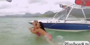 Sexy badass babes enjoyed kite surfing and other activities