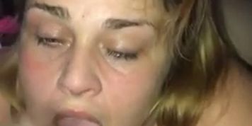 Daddy releases his hot heavy load on my face as I swallow-Facial-Cumshot