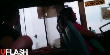 dickflash for teen on bus