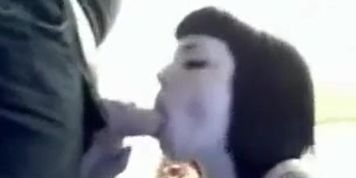Hot! Pale Brunette Emo Goth Teen Sloppy Blowjob