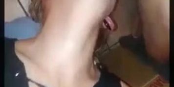 Deepthroat with visible throat bulge