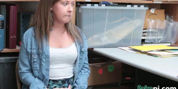 Brunette Brooke Bliss fucked in the back of the store