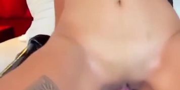 Latina Girl Wearing Latex Boots Plays Alone