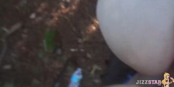 Chubby Teen Slut Sucking and Fucking in the Woods with a Creampie Finish