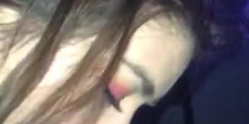 White girl with green eyes sucks brown cock 