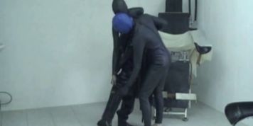 Heavy Rubber Latex Lesbian Teens Inflateable Suit Breath Play Control Mask
