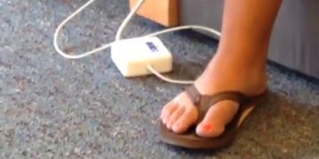 Candid Hot Girl Feet Legs at College Library