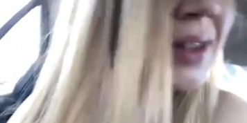 Teen-Alice using Dildo in car
