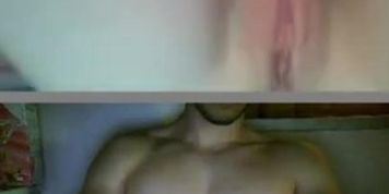 My omegle adventure - beautiful girl plays with her pussy and makes me cum for her feet 