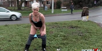PORNXN - Chesty blonde milf pissing in public