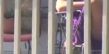 new neighbor lady flashes her panties and pussy
