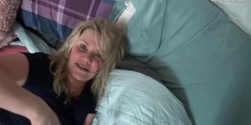 Blonde MILF sucks and takes a black dick doggystyle