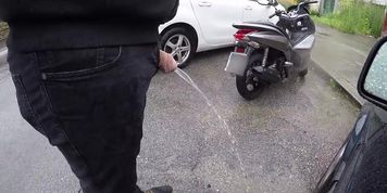 Quick Desperate Roadside Piss in the Rain