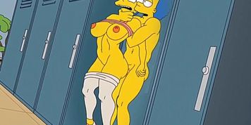 Housewife Marge's Intense Pleasure from Hot Cum in Every Hole / Anime / Hentai / Toon