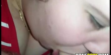BBW gives head and swallows his cumshot