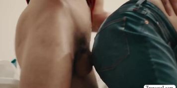 Gorgeous TS barebacked by horny stepdad (Johnny B)