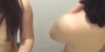 Cheeky Asian Girls Dancing in Shower
