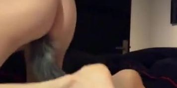 Playing with my fox tail butt plug