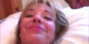 Wife plays with black cum