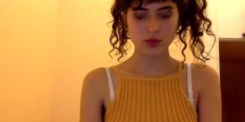 Stunning hairy Bridgette on cam in yellow shirt