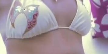 Plump Woman In Beach Cabin