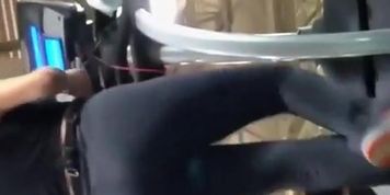 Nice ass chick in black sports pants