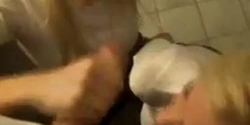 Riley Steele & Jesse Jane Bathroom Blowjob