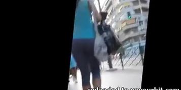 Amazing public leggins ass