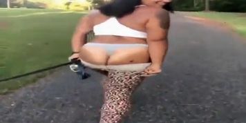 Milf Walking Her Dog Flashes The Camera