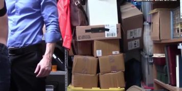 Teen blonde shoplifter Zoey Clark railed and facialed