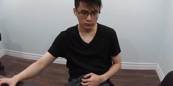 cute asian guy caught on webcam
