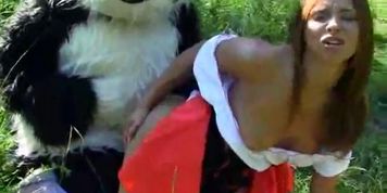 PANDA FUCK - Little Red Riding Hood fucking with Panda in the wood (Ali Darling)