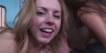 Two beautiful teens plowed in threesome