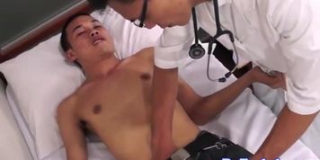 Asian doctor rims and fingers patients ass