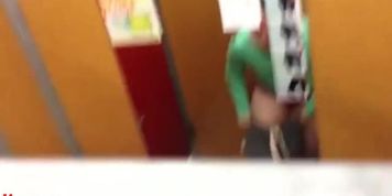 Dressing room spying And cum