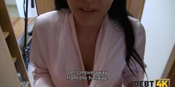 DEBT4k Thoughtless chick avoids problems practicing sex with the landlord (Jennifer Mendez)