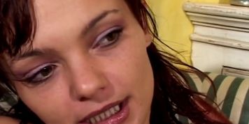 Skinny brunette MILF cant stop cumming on dudes cock
