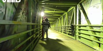 Jogger performs public act on bridge camera