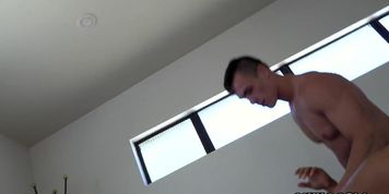 College roommates screw in the living room