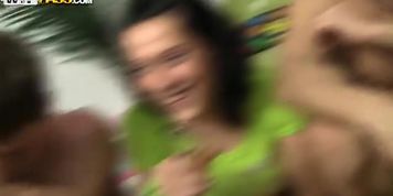 Join slutty college girls on a birthday party drinking rough drinks