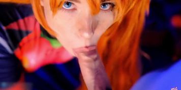 Sloppy blowjob and pussy creampie. evangelion asuka langley
