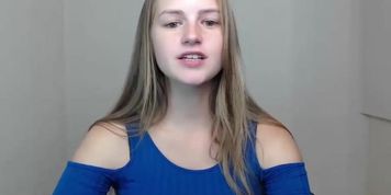(part 2) cute blonde strips and shows off her tight body (Blue Eyes)