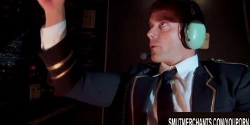 Lucky Pilot Gets Wildly Served By Big Boobs Stewardess Madelyn Marie